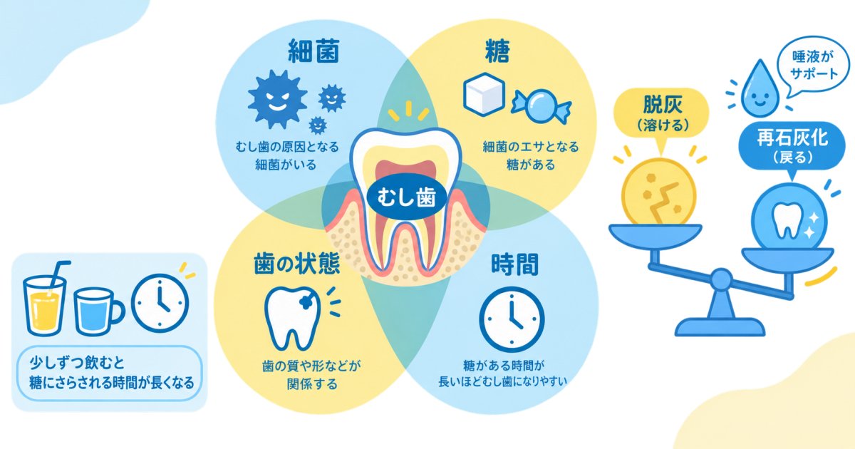 歯を磨いていてもむし歯ができる原因は?