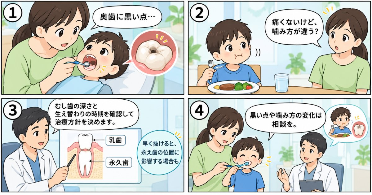 乳歯のむし歯は放置していい？痛がらない子の受診目安と永久歯への影響
